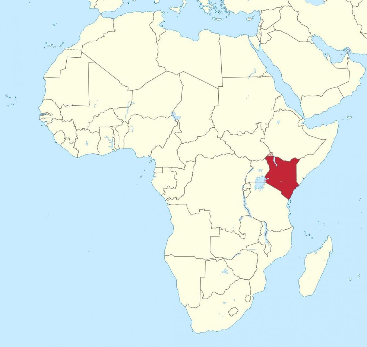 რუკა აფრიკაში აჩვენებს კენიაში