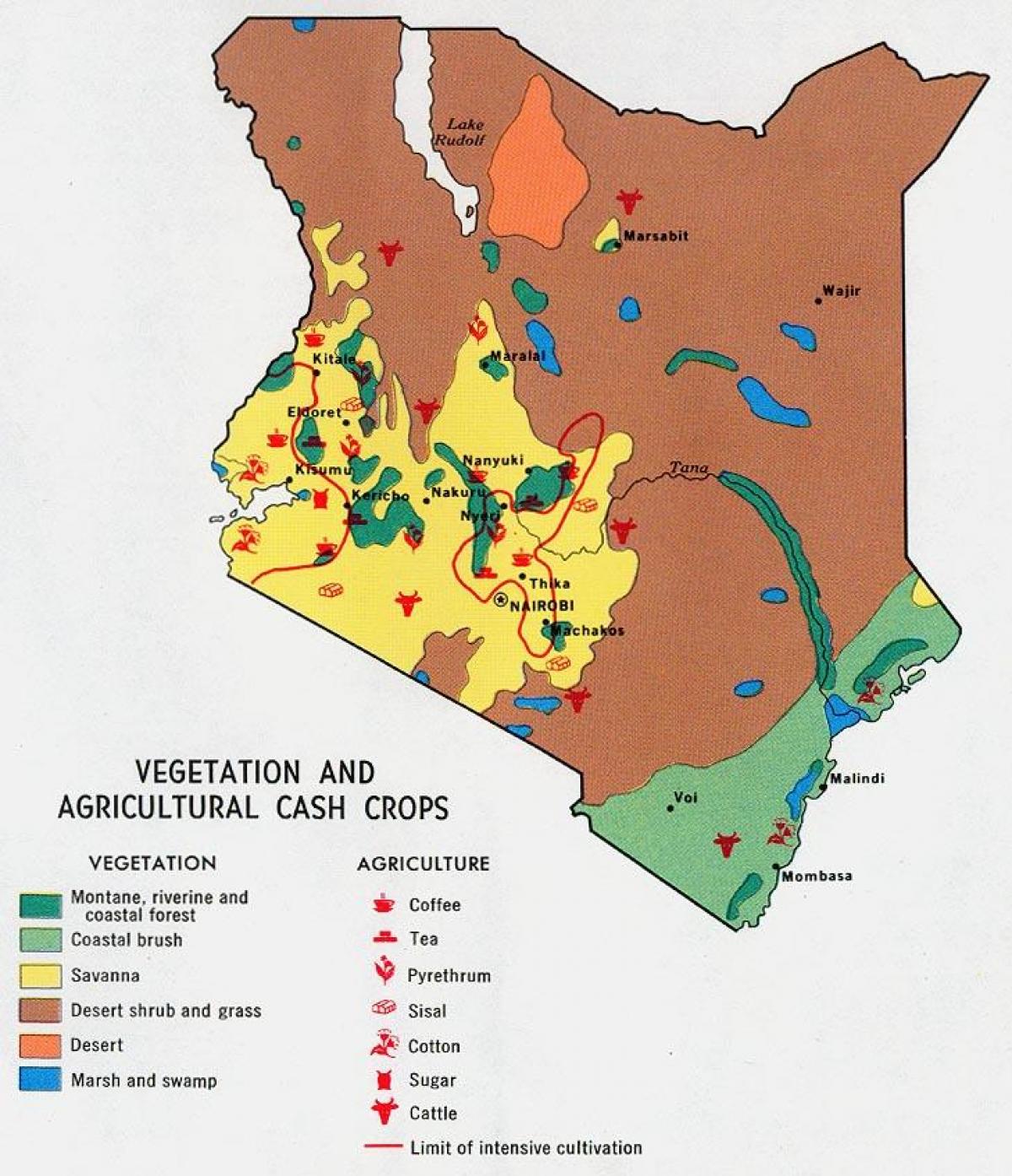 რუკა კენიაში ბუნებრივი რესურსების