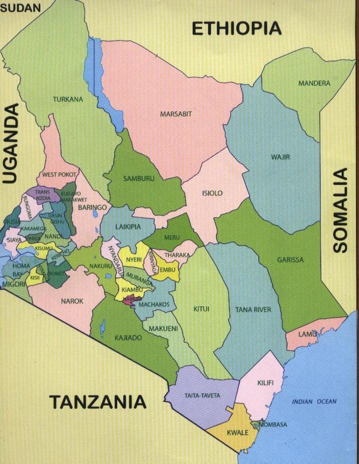 ახალი რუკა კენიაში ქვეყნების