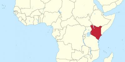 რუკა აფრიკაში აჩვენებს კენიაში