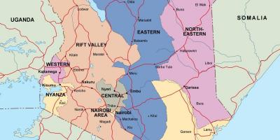რუკა, პოლიტიკური რუკა კენიაში