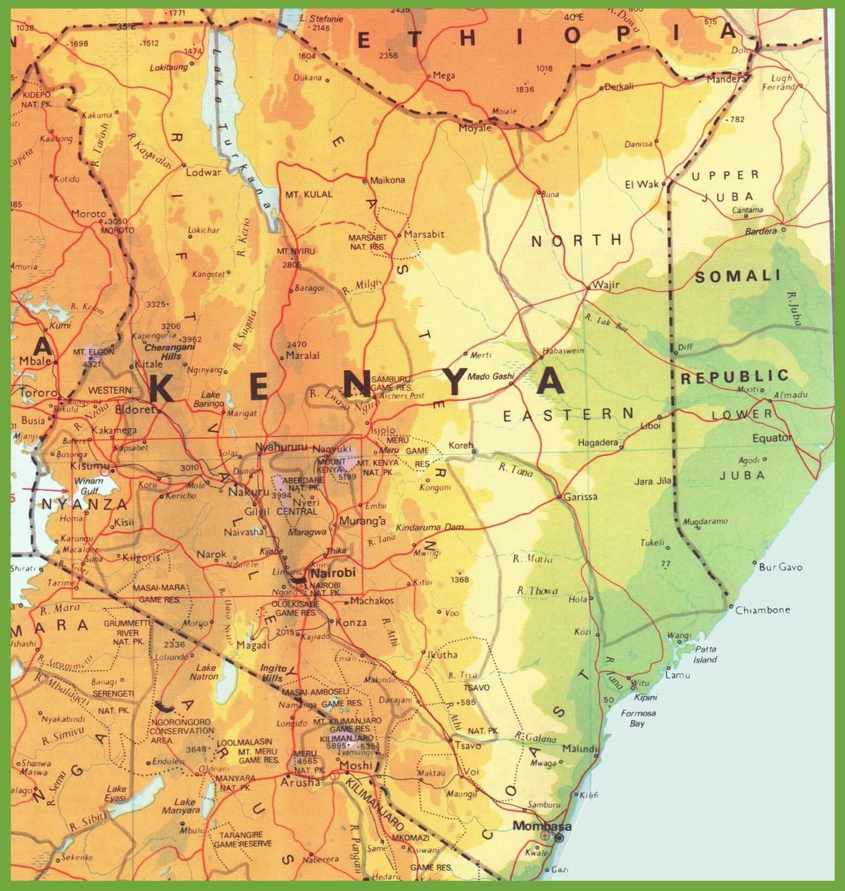 კენიაში საგზაო ქსელის რუკა