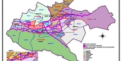 კენიაში ოლქის საზღვრების რუკა