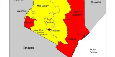 რუკა კენიაში მალარიის